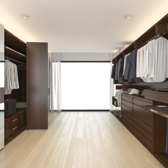open wardrobe system, mirror wardrobe doors, bespoke storage solutions